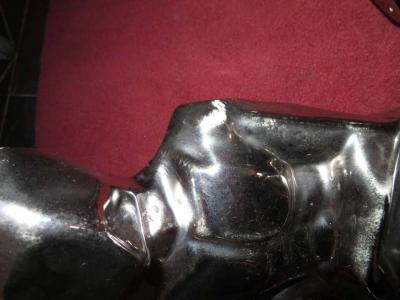  Jaru Spectacular Pair Silver Jaru Cubist Modern Nude Ceramic Sculptures Male Female