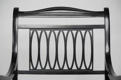  Jas Shoolbred Co Jas Shoolbred attributed A Pair of Anglo Japanese Ebonized Open Armchairs