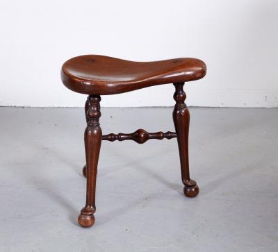  Jas Shoolbred Co Mahogany Saddle Stool