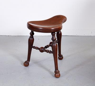  Jas Shoolbred Co Mahogany Saddle Stool