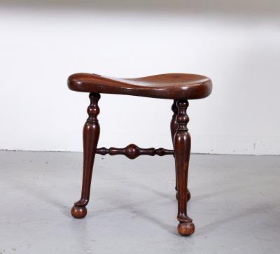  Jas Shoolbred Co Mahogany Saddle Stool