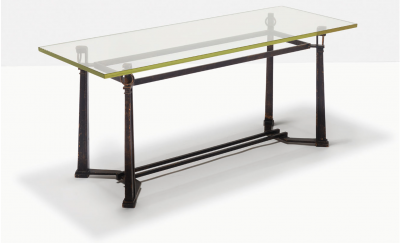  Jean Blasset Andr Guggiari Blasset et Gugarry refined Neo classical coffee table with glass top