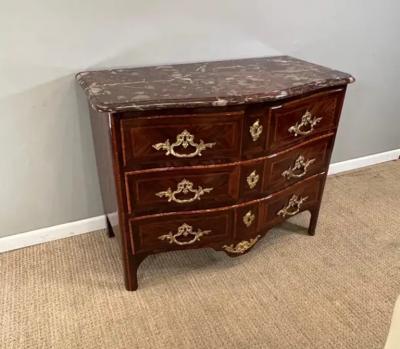  Jean Francois Lapie French R gence Ormolu Mounted Rosewood Kingwood Inlay Rouge Marble Top Commode