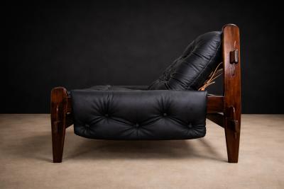  Jean Gillion Brazilian Modern Leather Sofa in Rosewood Leather by Jean Gillon 1970s