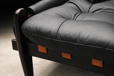  Jean Gillion Brazilian Modern Leather Sofa in Rosewood Leather by Jean Gillon 1970s