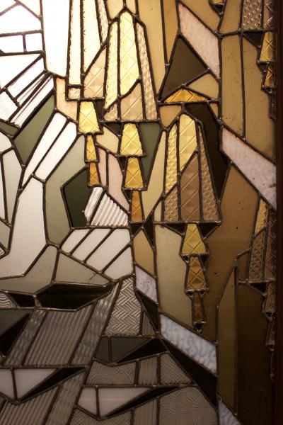 Jean Jaques Gr ber French Art Deco Stained Glass Panel by Jean Jaques Gr ber