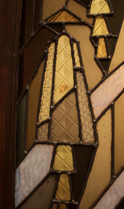 Jean Jaques Gr ber French Art Deco Stained Glass Panel by Jean Jaques Gr ber