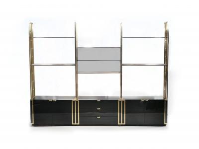  Jean Paul Barray Kim Moltzer Rare Kim Moltzer French Lacquer and brass shelves 1970s