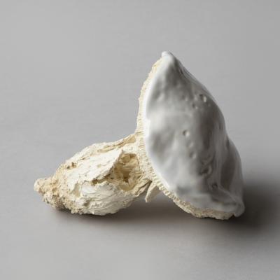  Jean Paul Gourdon SCULPTURE OF A C PE IN UNGLAZED AND GLAZED WHITE FA ENCE