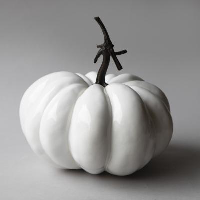  Jean Paul Gourdon SCULPTURE OF A PUMPKIN WITH A BRONZE STALK 