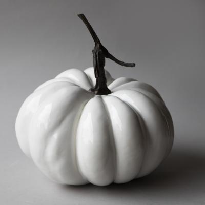  Jean Paul Gourdon SCULPTURE OF A PUMPKIN WITH A BRONZE STALK 