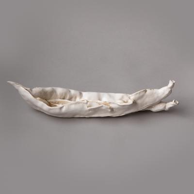  Jean Paul Gourdon SCULPTURE OF TWO BROAD BEAN PODS ONE OPEN AND ONE CLOSED