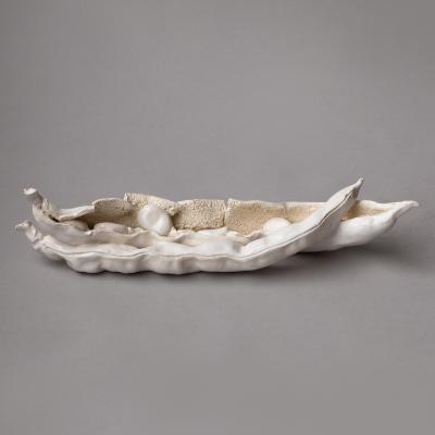  Jean Paul Gourdon SCULPTURE OF TWO BROAD BEAN PODS ONE OPEN AND ONE CLOSED