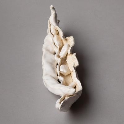  Jean Paul Gourdon SCULPTURE OF TWO BROAD BEAN PODS ONE OPEN AND ONE CLOSED