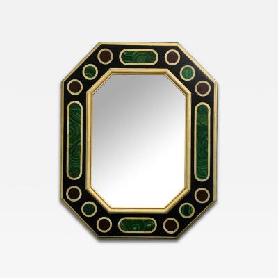  Jean Roger Faux Malachite and Ivory Wall Mirror