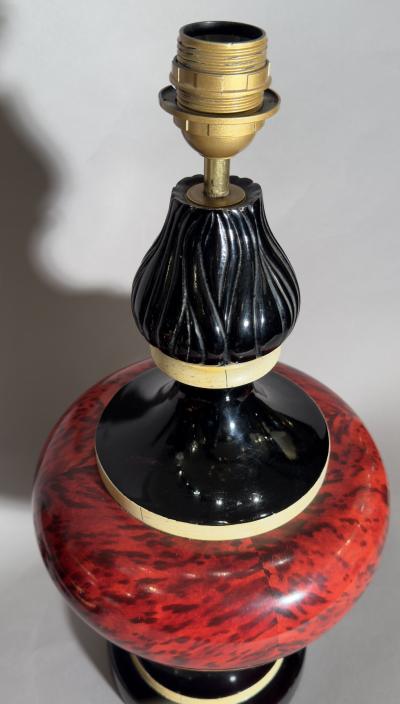  Jean Roger Pair of ceramic lamps France circa 1970