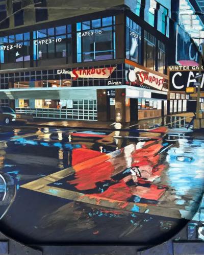  Jeff Pullen Jeff Pullen New York City Street Painting Mixed Media Silence Rings Out 