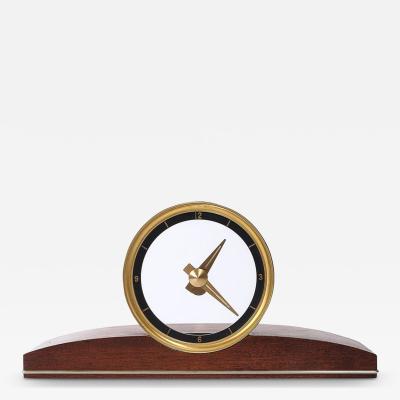  Jefferson Electric Company Mid Century Jefferson Golden View Electric Brass Glass Walnut Mystery Clock