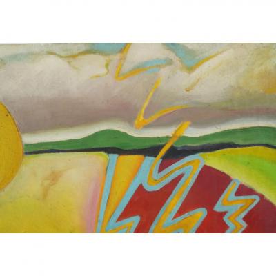  Jeffrey Schuerholz Original Jeffrey Schuerholz Modern Expressionist Oil Painting Mexico 1973