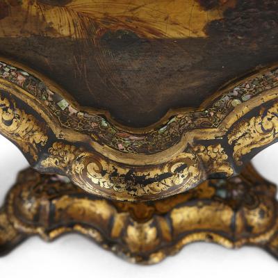 Jennens Bettridge Jennens Bettridge ebonised wood papier m ch side table