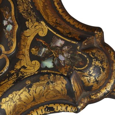  Jennens Bettridge Jennens Bettridge ebonised wood papier m ch side table