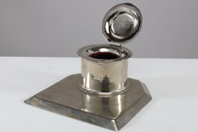 Jesson Birkett Co Jesson Birkett Co a Silver Plated Inkwell Stamped with a Monogram