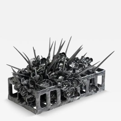  Joanna Poag Joanna Poag Binding Time Black Grid with Quills Ceramic Sculpture 2021