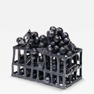  Joanna Poag Joanna Poag Binding Time Black Grid with Spheres Ceramic Sculpture 2019