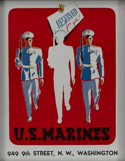  Joe Richards U S Marines Reserved for you Vintage WWII Marine Corps Recruitment Poster
