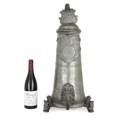  Johann Chritstoph Norman Antique German engraved pewter beer jug