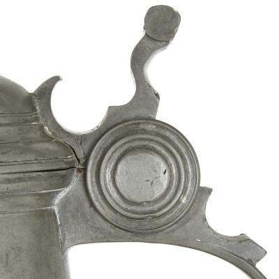  Johann Chritstoph Norman Antique German engraved pewter beer jug