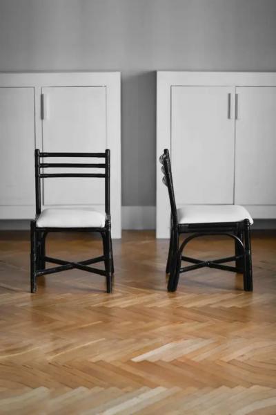  John Elinor McGuire Mc Guire table set with 12 Mc Guire 70s chairs