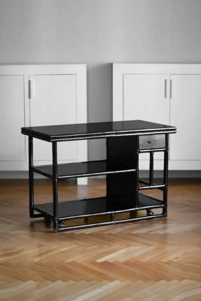  John Elinor McGuire McGuire 1970s Bar Server Buffet Trolley with Extendable Top