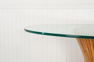  John Elinor McGuire McGuire Sculptural Rattan Bamboo Sheaf of Wheat Oval Console Table