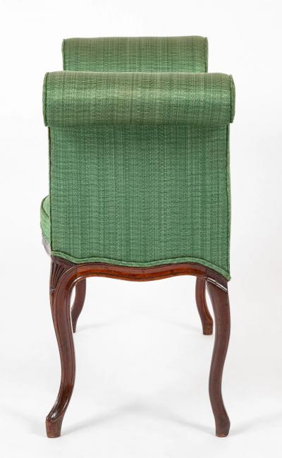  John Linell An English George III Serpentine Scroll Leg Mahogany Window Bench