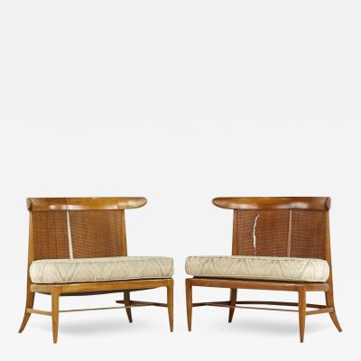  John Lubberts Lambert Mulder John Lubberts and Lambert MulderCane and Walnut Slipper Chairs Pair