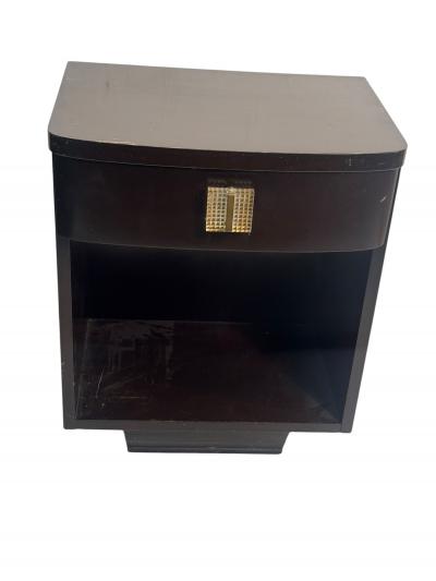  John Widdicomb Co Widdicomb Furniture Co ART DECO NIGHTSTAND WITH LUCITE BRASS HANDLE BY WIDDICOMB
