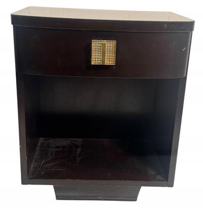  John Widdicomb Co Widdicomb Furniture Co ART DECO NIGHTSTAND WITH LUCITE BRASS HANDLE BY WIDDICOMB