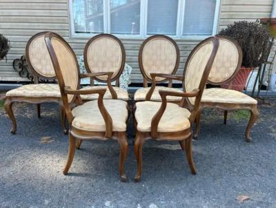  John Widdicomb Co Widdicomb Furniture Co Fabulous Set 6 Balloon Back Cabriole Leg Dining Chairs Queen Anne style