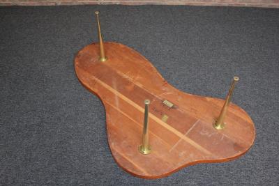  John Widdicomb Co Widdicomb Furniture Co Freeform Walnut and Brass Coffee Table by T H Robsjohn Gibbings