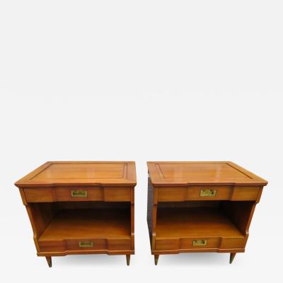  John Widdicomb Co Widdicomb Furniture Co Handsome Pair Asian Style John Widdicomb Night Stands Mid Century Modern