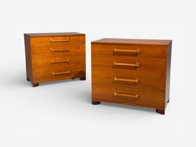 John Widdicomb Co Widdicomb Furniture Co John Widdicomb Chests of Drawers Walnut Brass USA 1960s
