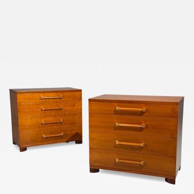  John Widdicomb Co Widdicomb Furniture Co John Widdicomb Chests of Drawers Walnut Brass USA 1960s