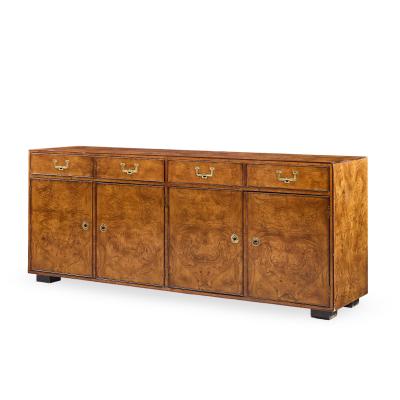  John Widdicomb Co Widdicomb Furniture Co John Widdicomb Mid Century Burlwood and Brass Campaign Credenza