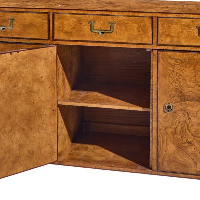  John Widdicomb Co Widdicomb Furniture Co John Widdicomb Mid Century Burlwood and Brass Campaign Credenza