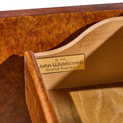 John Widdicomb Co Widdicomb Furniture Co John Widdicomb Mid Century Burlwood and Brass Credenza