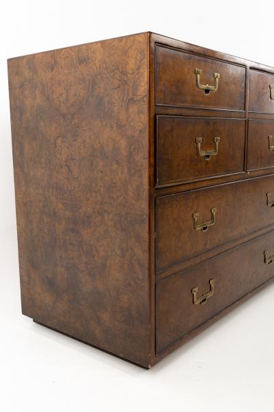  John Widdicomb Co Widdicomb Furniture Co John Widdicomb Mid Century Campaign Style 3 Piece Burlwood Dresser Vanity Set