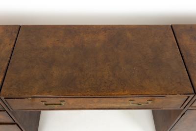  John Widdicomb Co Widdicomb Furniture Co John Widdicomb Mid Century Campaign Style 3 Piece Burlwood Dresser Vanity Set