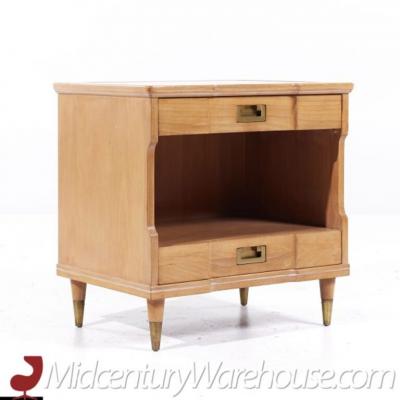  John Widdicomb Co Widdicomb Furniture Co John Widdicomb Mid Century Walnut and Brass Nightstands Pair