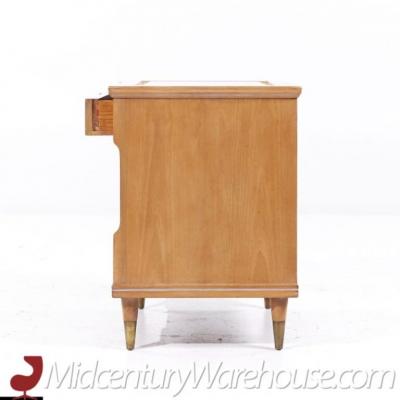  John Widdicomb Co Widdicomb Furniture Co John Widdicomb Mid Century Walnut and Brass Nightstands Pair